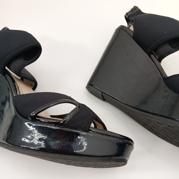 ADRIENNE VITTADINI BLACK PLATFORM SANDALS SIZE 7.5M - Picture 9 of 16